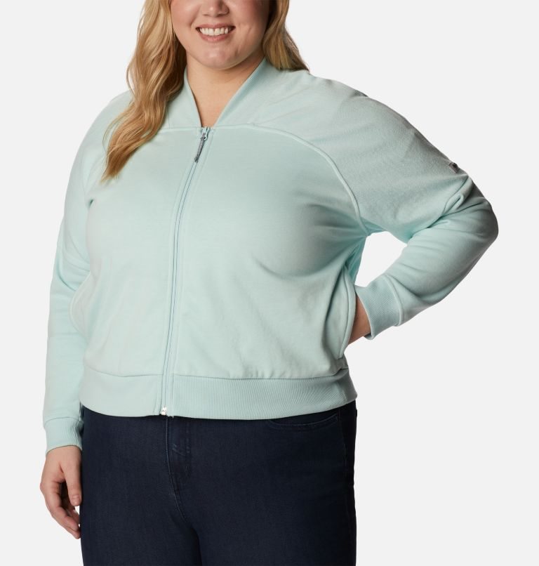 Women\'s Columbia Lodge French Terry Full Zip Jackets Mint | Plus Size CA-W06AL